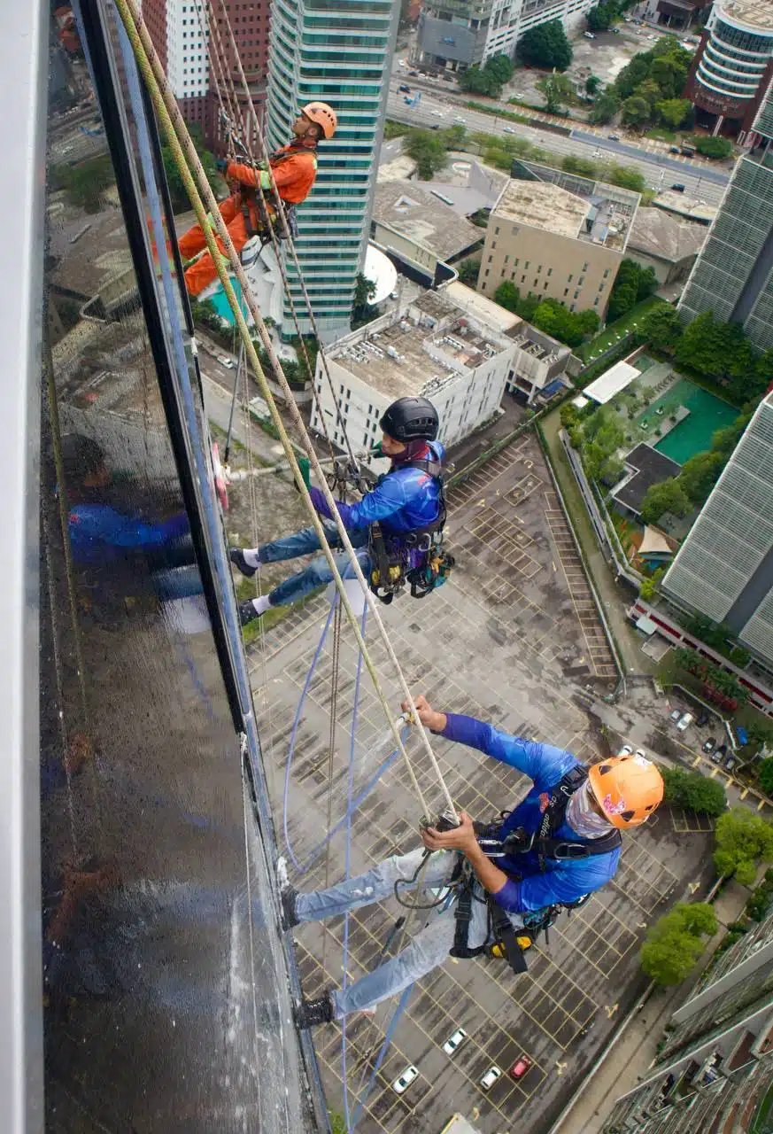 Urban Solutions high-rise cleaning professionals at work
