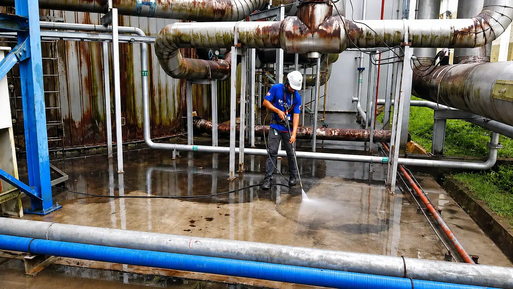 Industrial maintenance and pressure cleaning work
